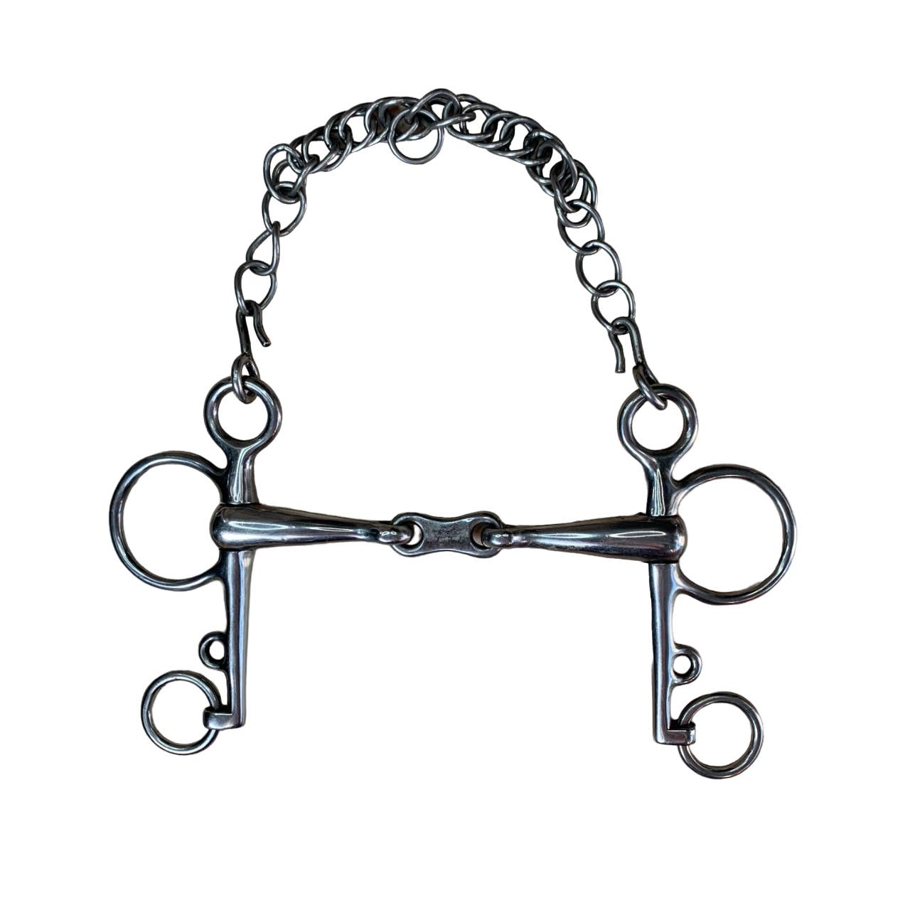 French Link Pelham Snaffle in Stainless Steel - 6"